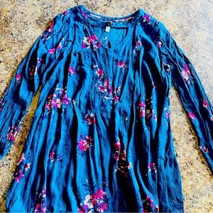 Xhilaration Floral Split Sleeve Sundress, Size XL